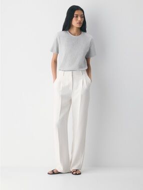 The Effortless Pant In White Aritzia